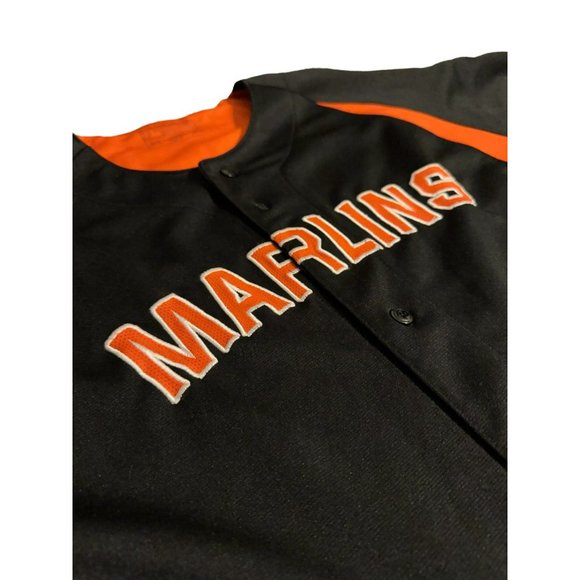True Fan MLB Miami Marlins Baseball Jersey Button Up Mens Size XL - Picture 8 of 8